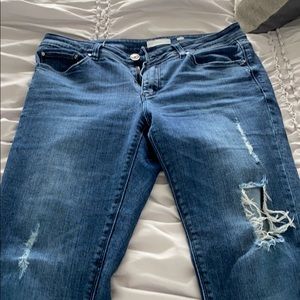 Stretchy Distressed Jeans Raw Hem. A Loves A 27